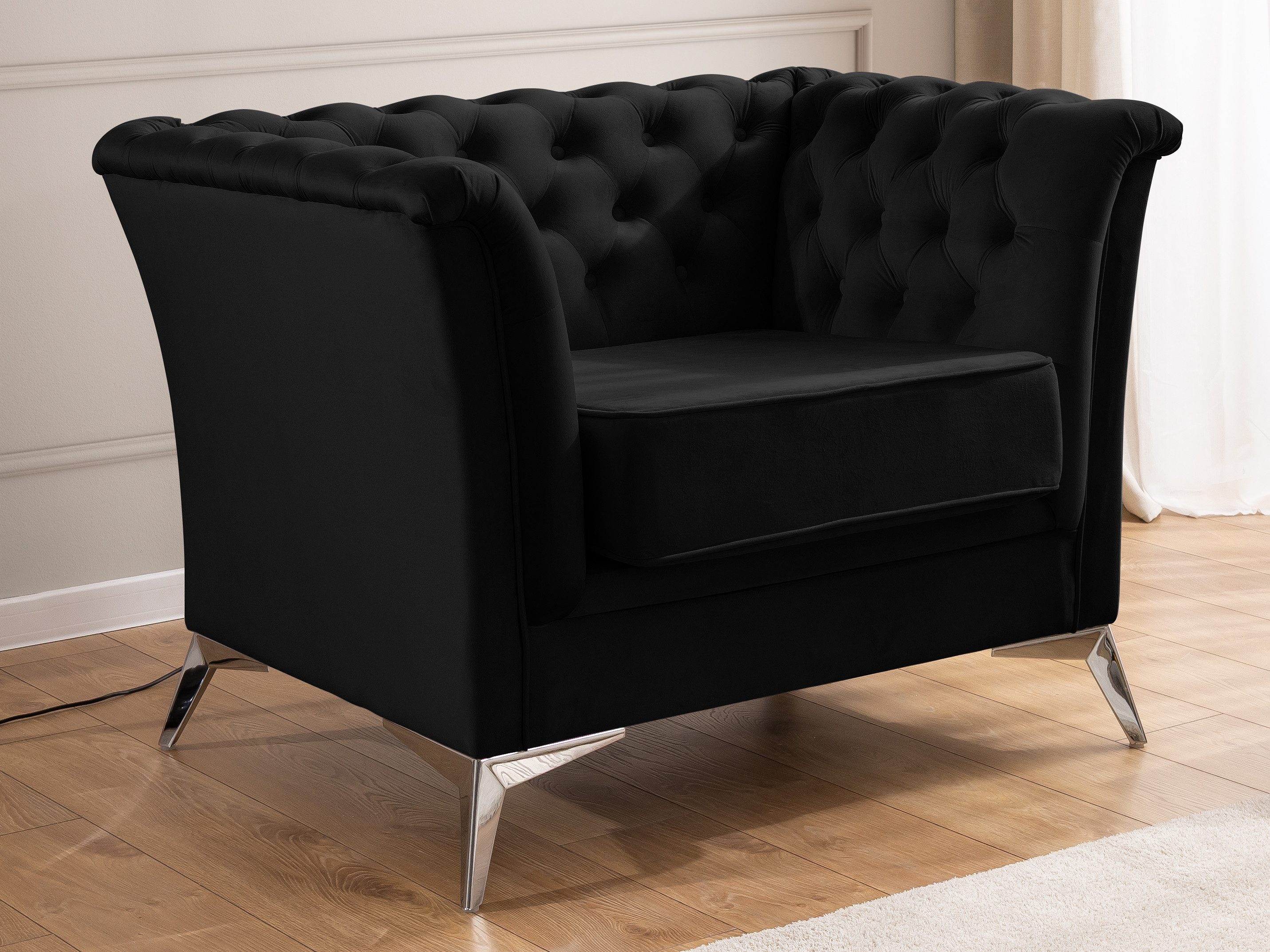 S-Style Möbel Chesterfield-Sessel Whitby aus Samt günstig online kaufen