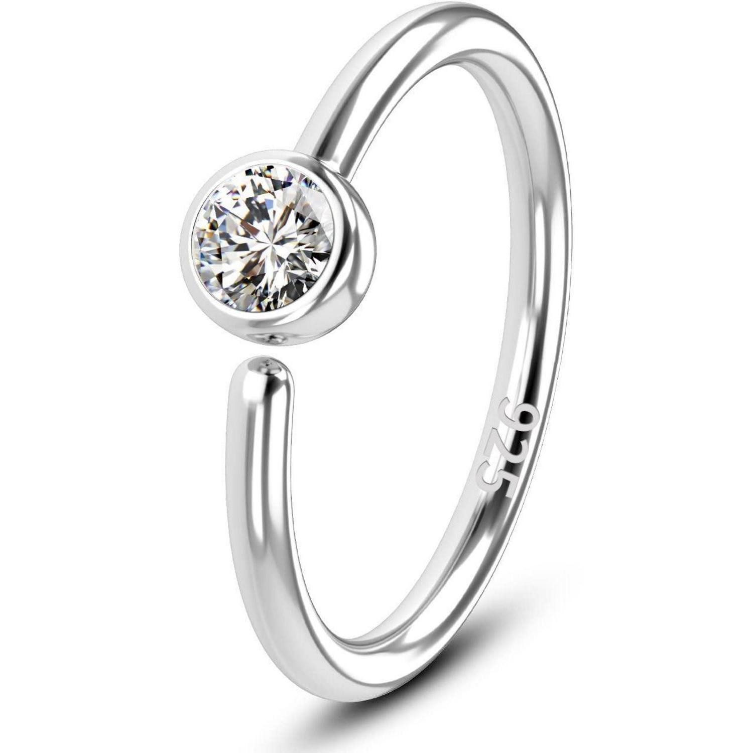 Nasenpiercing 20G Nasenpiercing Silber 925 CZ Nose Ring Hoop Nasenring Piercing