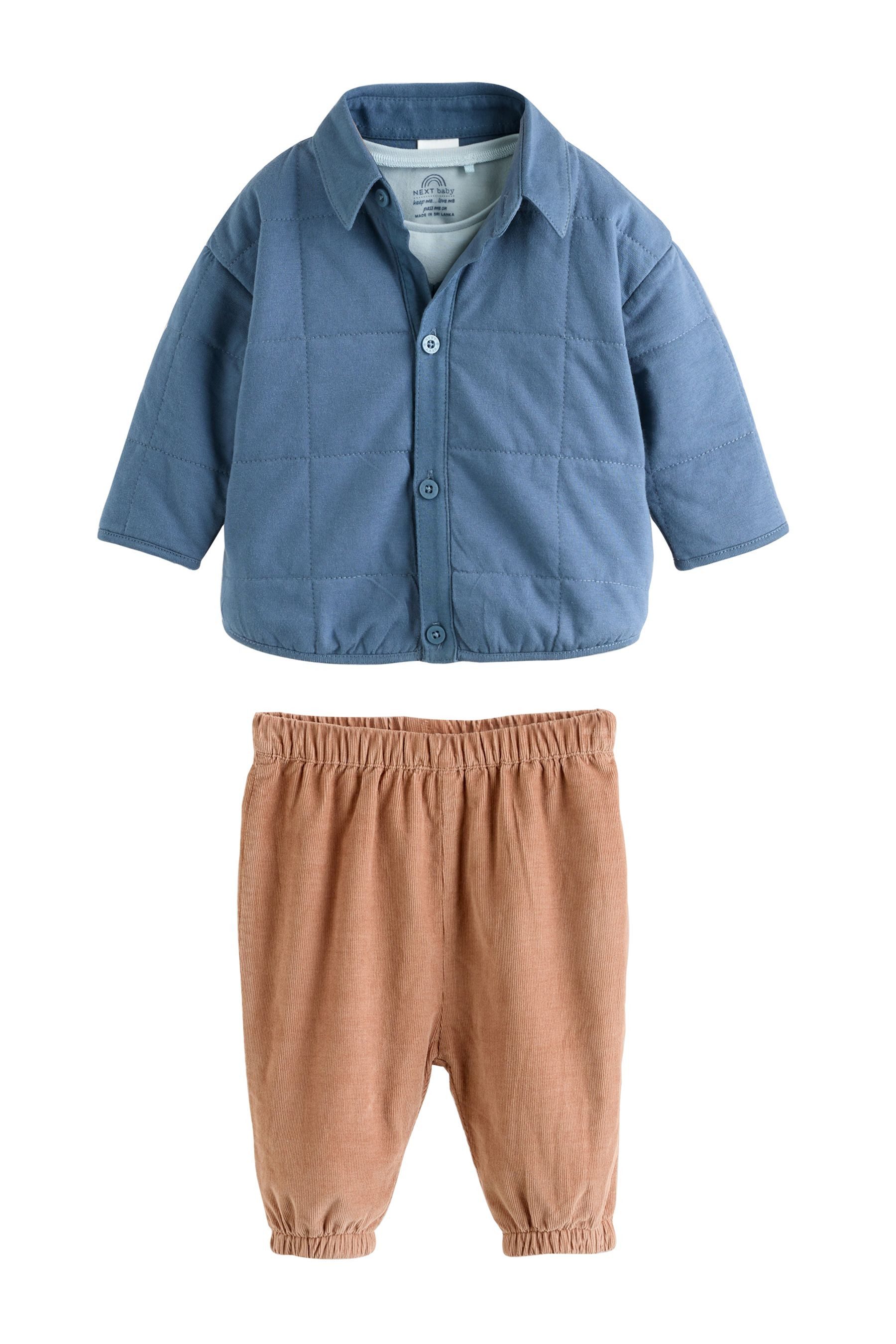 Shirt & Hose 3-teiliges Baby-Set mit Hemdjacke und Hose
