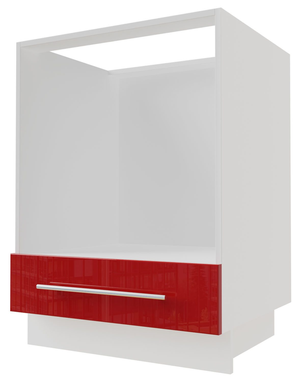 Feldmann-Wohnen Herdumbauschrank Brerra (D11K/60, 1 Gerätefach, 1 Klappe, 1-St., moderne Optik, lackierte Fronten, 60x50x82cm) weiß / RAL 3002 karminrot Hochglanz