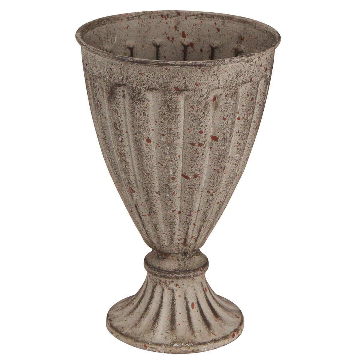 Dekoschale Deko Pokal Übertopf Antik Look Grau Braun Ø13cm H19cm Vintage Deko