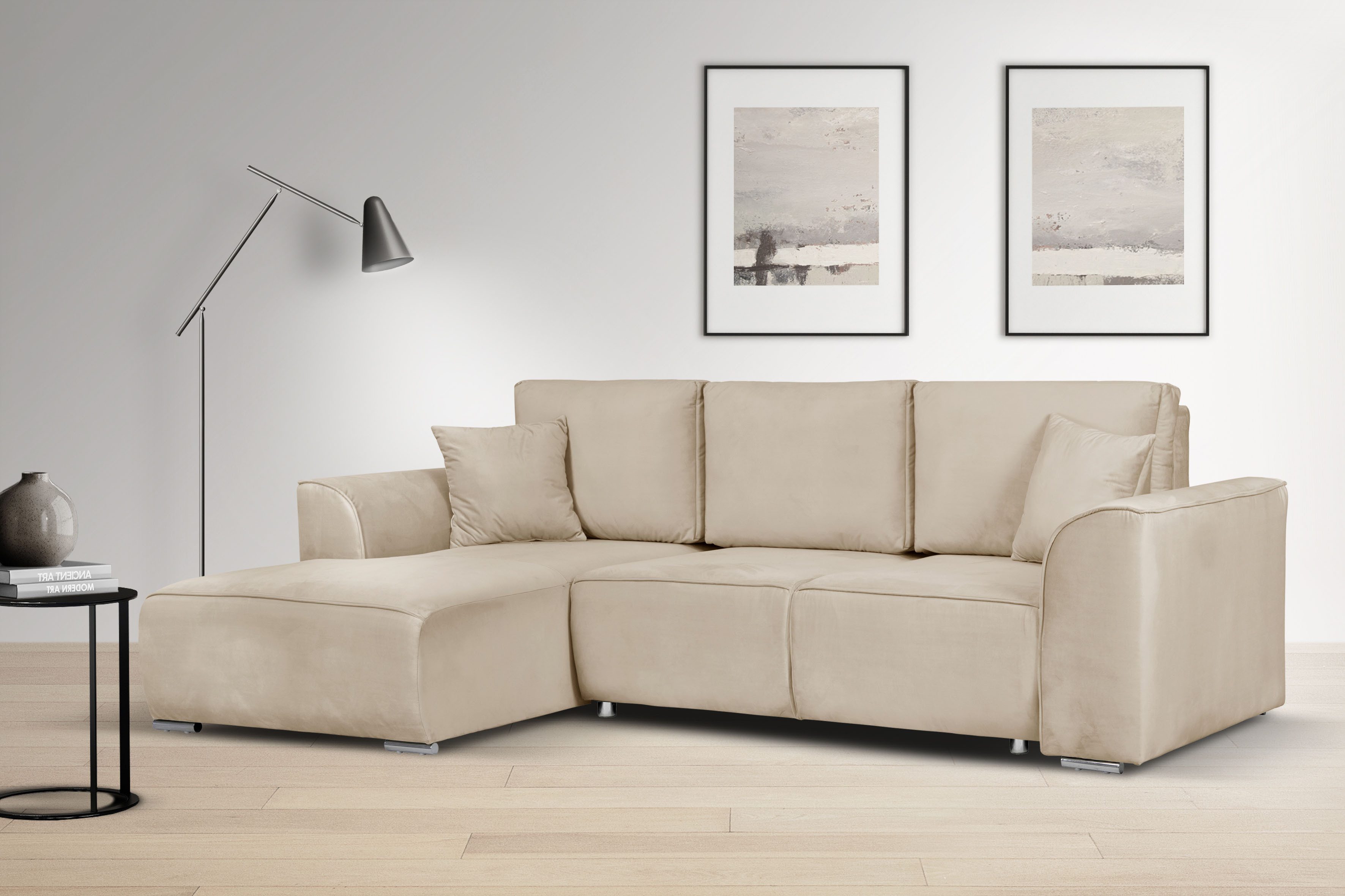 OTTO home Ecksofa "BEATRICE optionale Schlafsofa mit Bettkasten, B/T/H: 265 günstig online kaufen