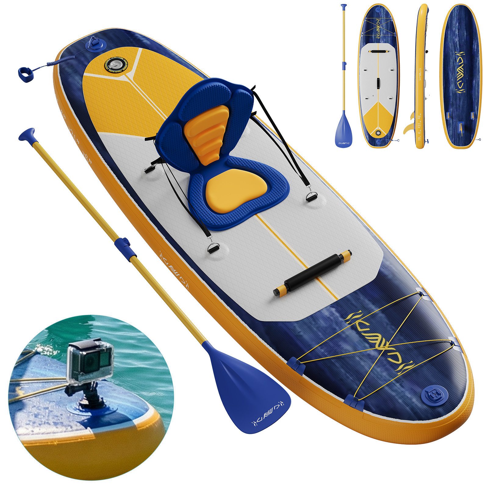 HOMALL Inflatable SUP-Board Stand-Up Paddle Board 330*78*15cm Tragkraft bis 130Kg, (2in1 Aufblasbares,Action-Cam-Halterung)