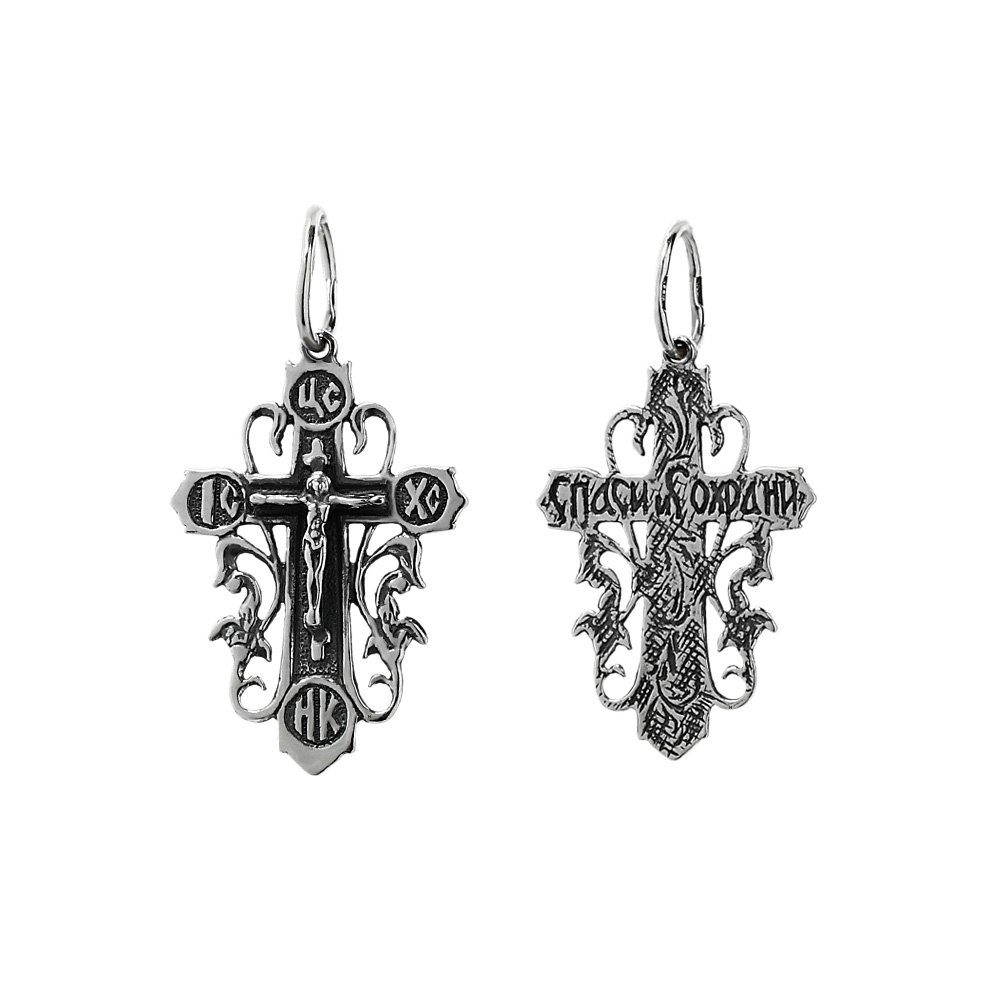 NKlaus Kreuzanhänger 925er Sterlingsilber Kreuz Orthodoxe Kruzifix Anhä