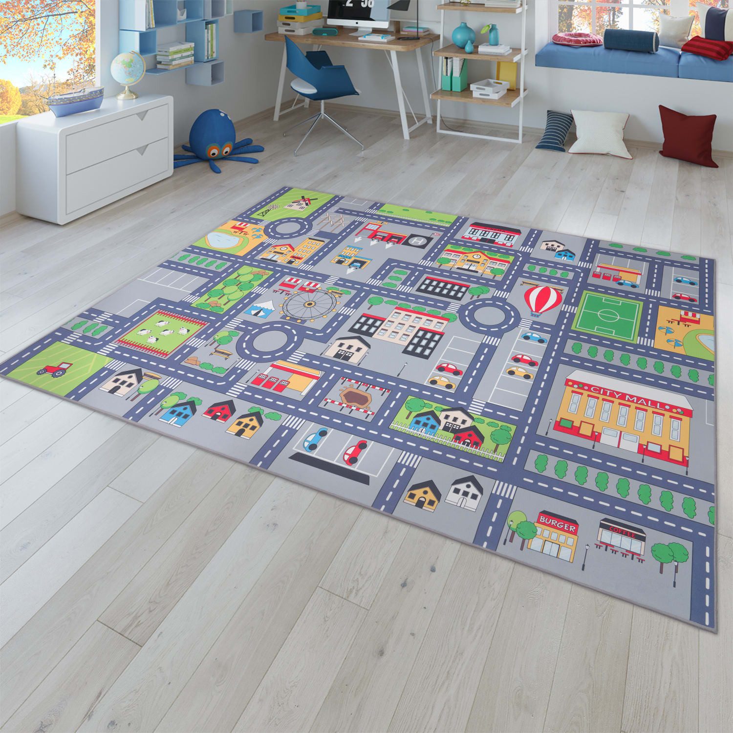 TT Home Teppich Kinderzimmer, Rechteckig, Höhe: 4 mm, Kinderzimmerteppich Teppich Junge Mädchen Kinderteppich Baby Rutschfes
