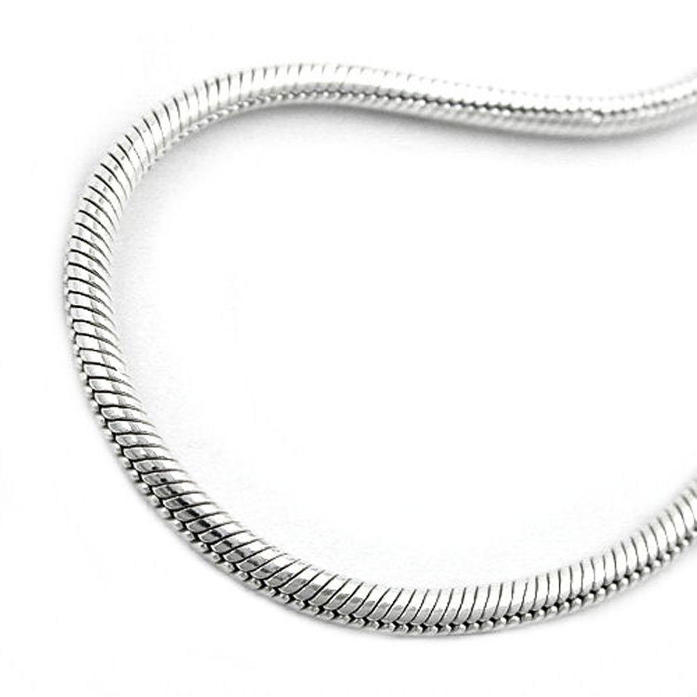 unbespielt Silberkette Halskette 1,5 mm Schlangenkette 80 Herren für Schmuckbox, Silberschmuck Damen cm 925 inkl. rund und Silber