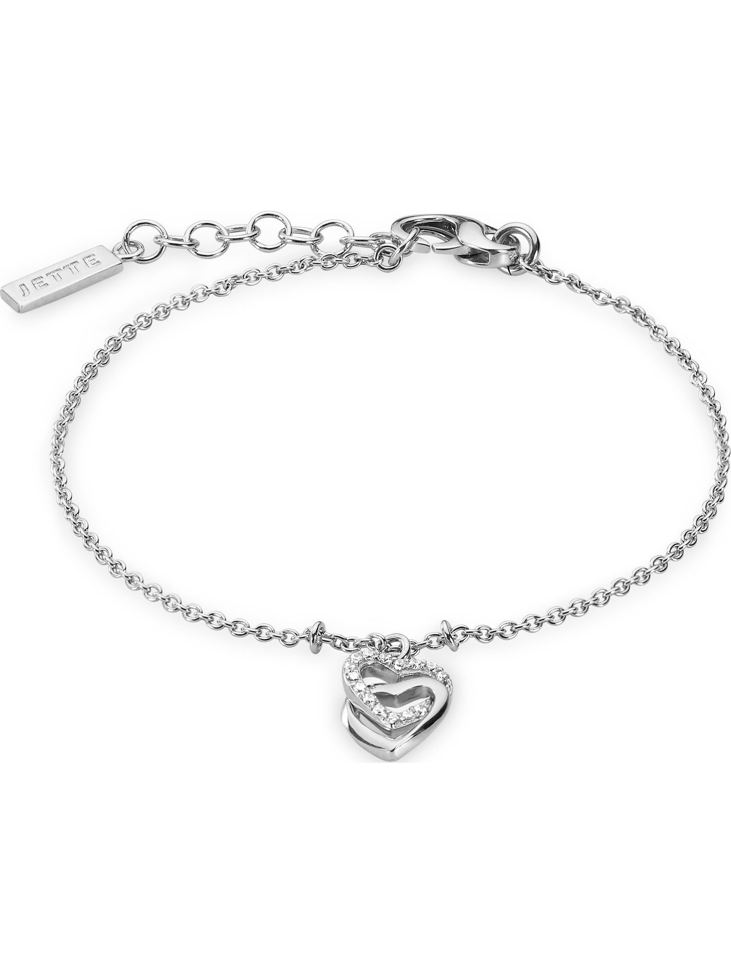 JETTE Armband JETTE Damen-Armband 925er Silber 15 Zirkonia Herz, SWING HEART