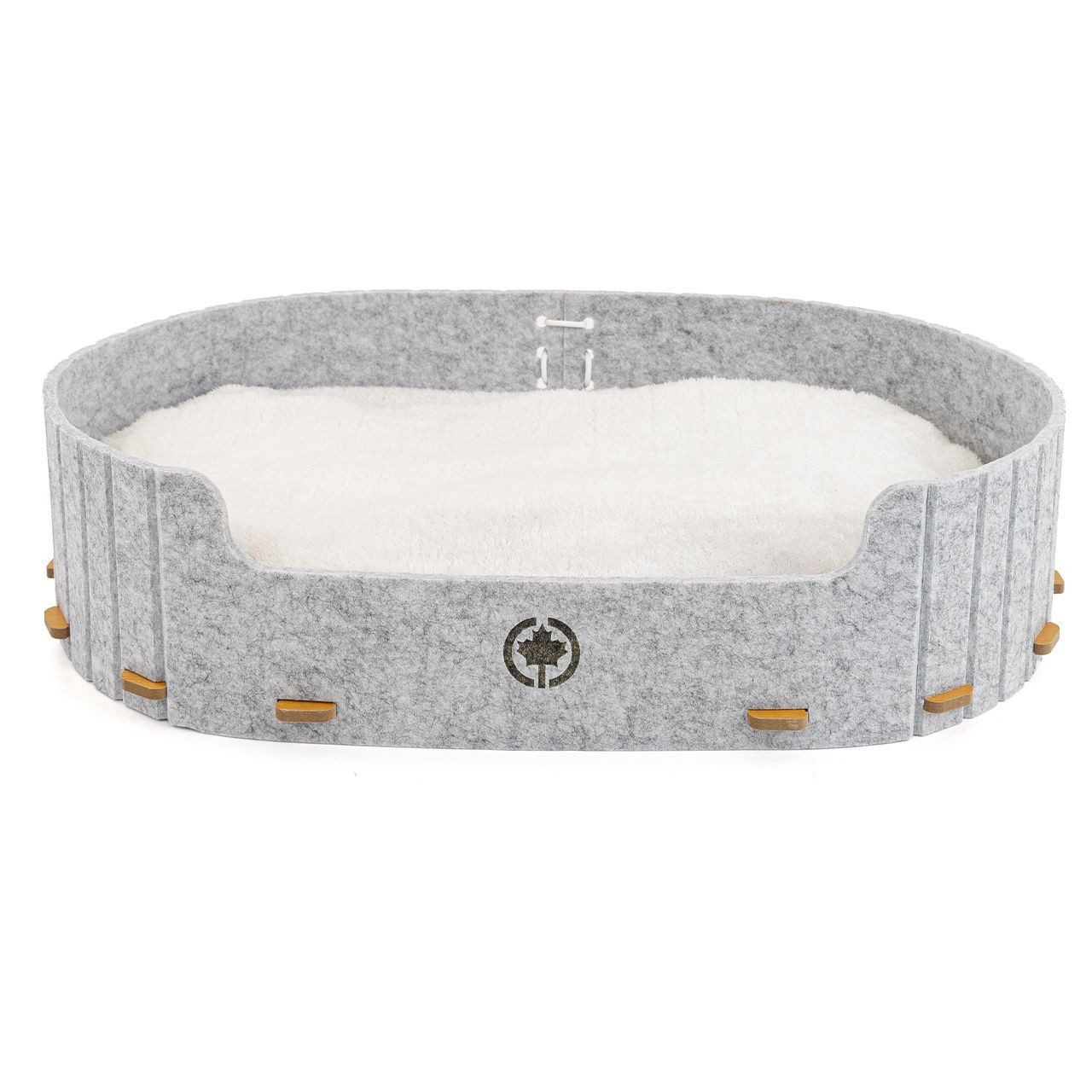 Canadian Cat Company Tierbett Filzbett Senna für Katzen, Katzenbett Filz, weiches Kissen, stabile MDF-Bodenplatte, 80x48x17cm