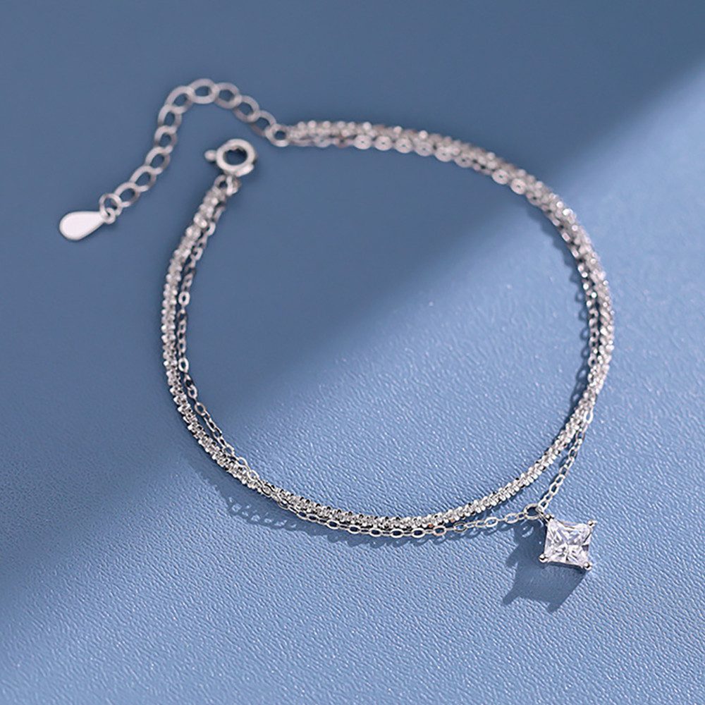 Color Design Silberarmband Armband aus 925 Silber CD-SMK-103, Armkette Länge verstellbar inkl. Geschenkbeutel
