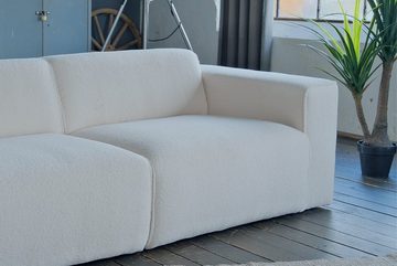 KAWOLA 3-Sitzer NELE, Sofa, Stoff od. Cord, mit od. ohne Hocker, versch. Farben