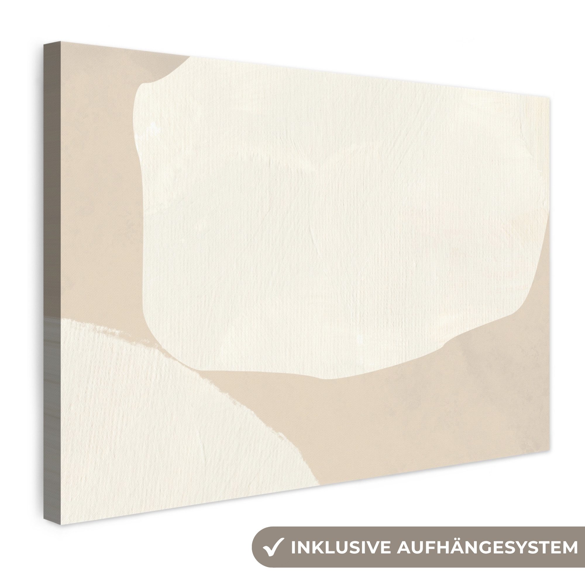 OneMillionCanvasses® Leinwandbild Beige - Abstrakt - Modern, Fotodruck (1 St), Boho Style Deko Wand, Bohemian Wanddeko Bilder, 30x20 cm