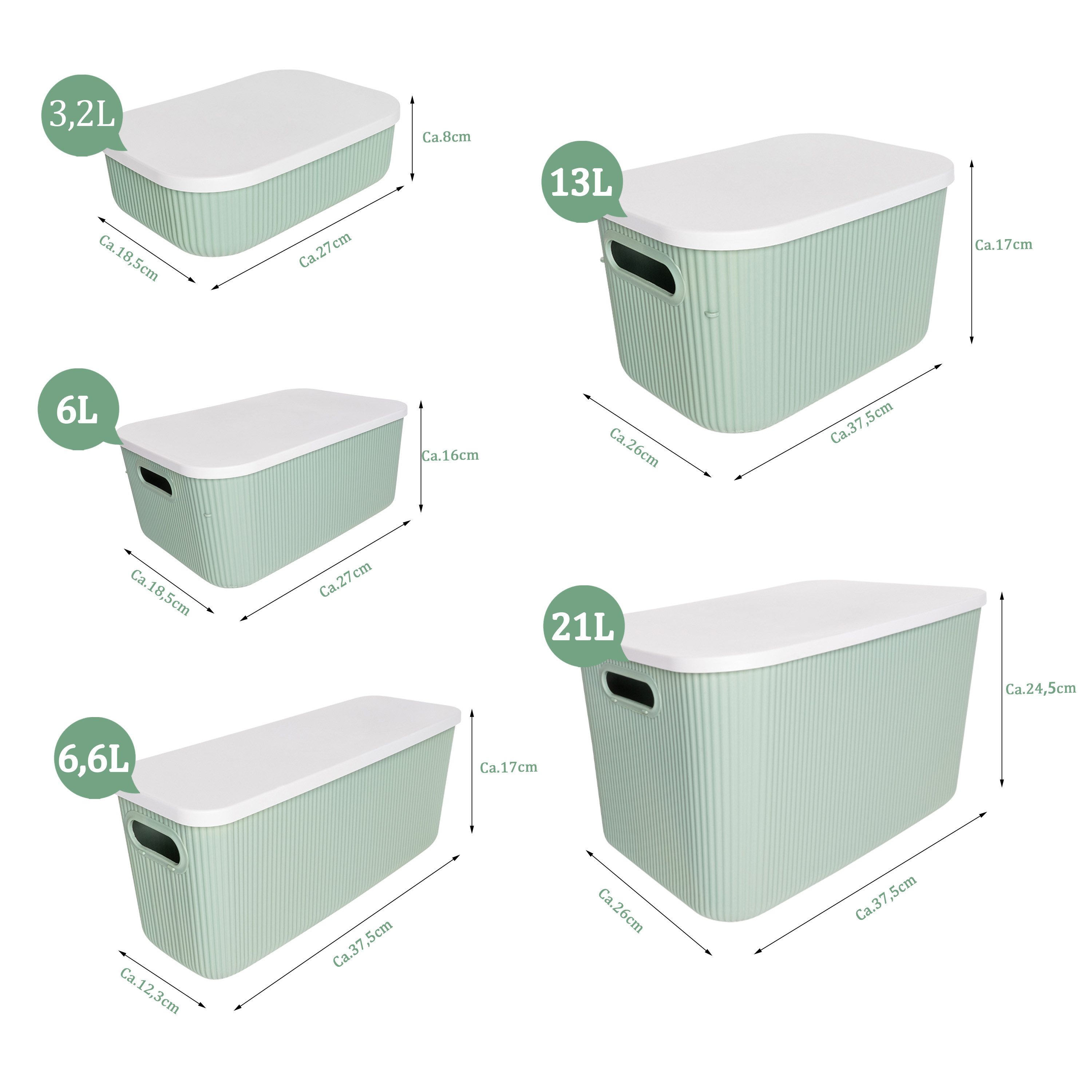 Ribelli Aufbewahrungsbox Aufbewahrungsboxen mit Deckel, Aufbewahrungskisten günstig online kaufen