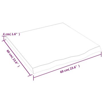 furnicato Tischplatte Dunkelbraun 60x60x(2-4)cm Massivholz Eiche
