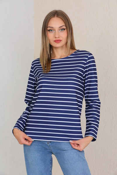 Bongual Sweatshirt langarm Streifen Rundhals Basic