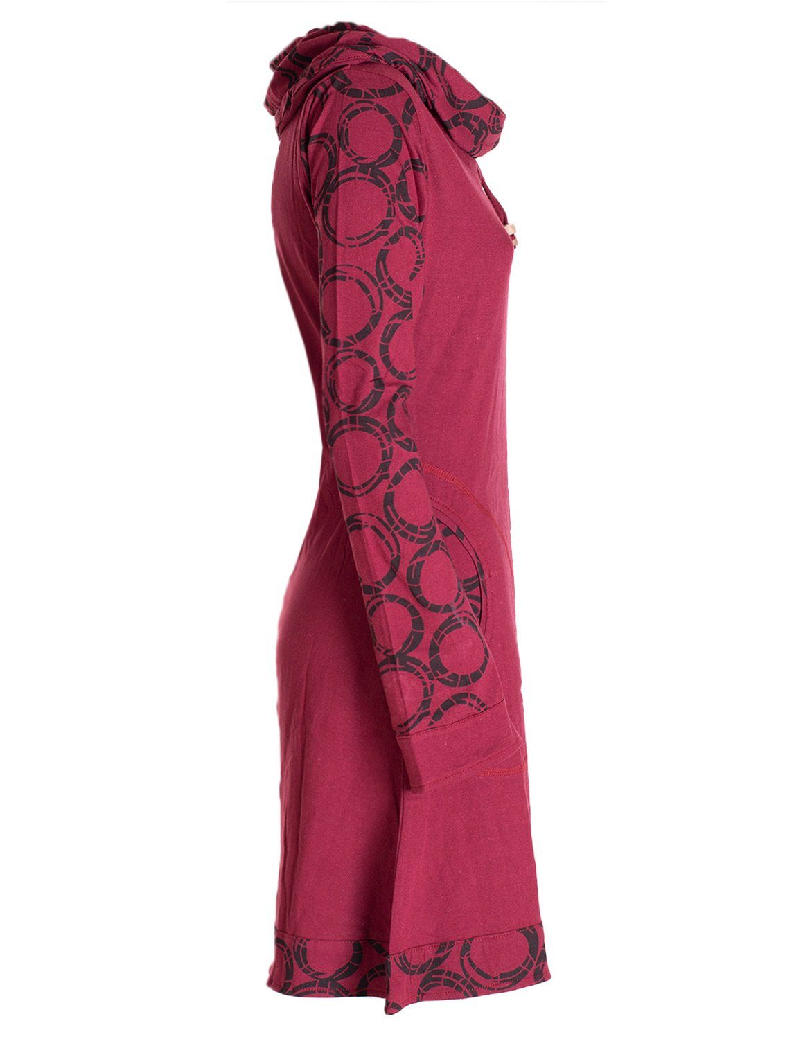 Vishes Jerseykleid Langarm Kleid Schal-Kleid Winterkleider Baumwollkleid Elfen, Goa, Hippie Style