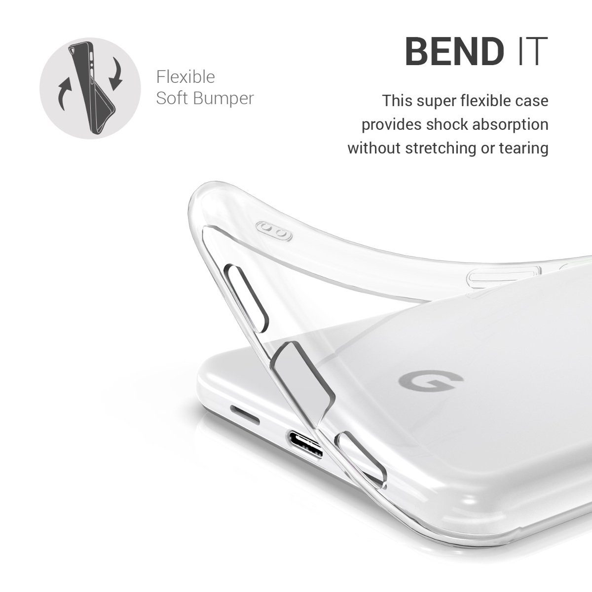 kwmobile Handyhülle Hülle für Google Pixel 3a, Silikon Handyhülle transparent - Handy Case gummiert