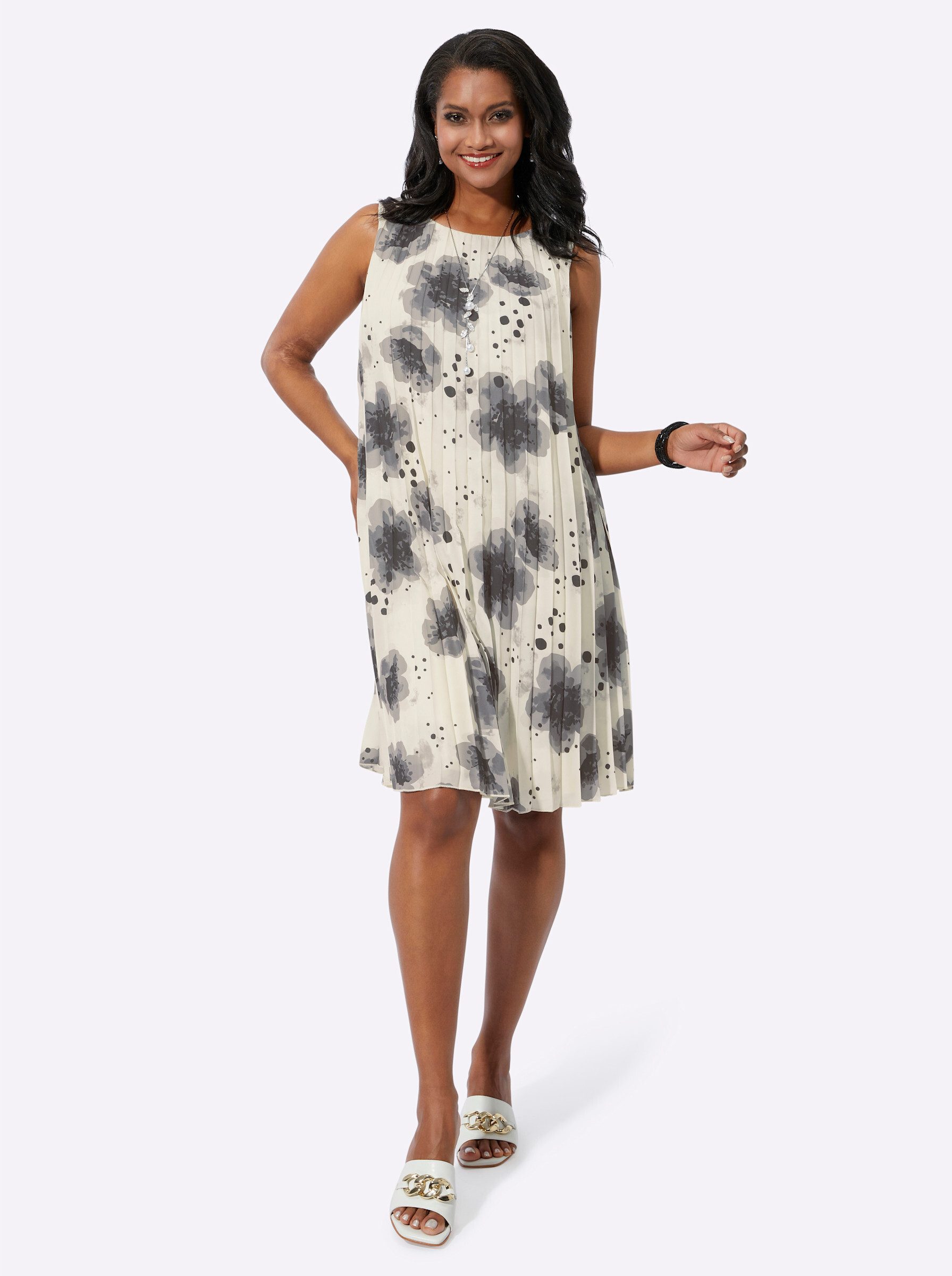 Witt Etuikleid Plisseekleid Ärmellos