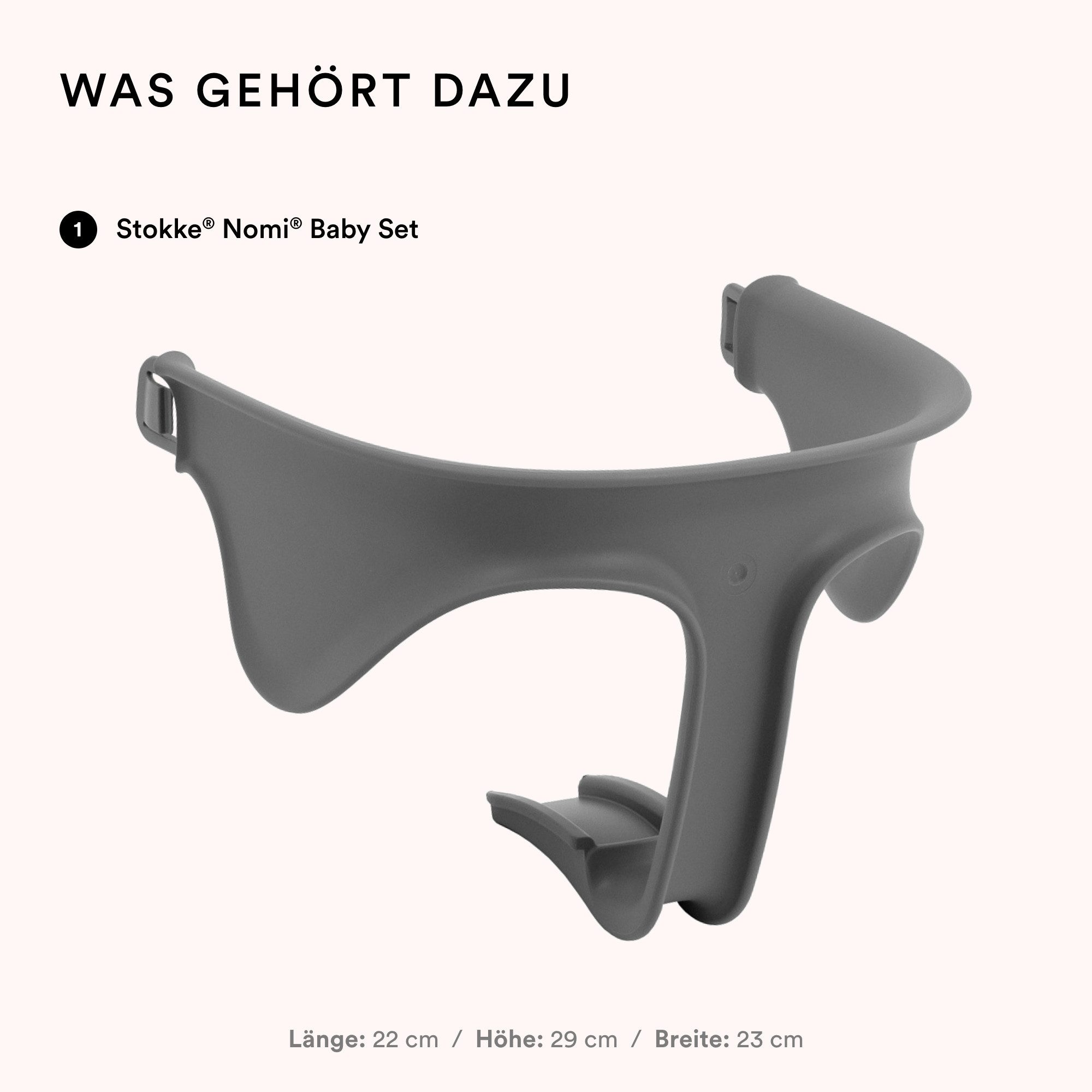 Stokke Hochstuhlaufsatz Nomi® Baby Set für Nomi Hochstuhl, ein schützender Arm um dein Baby