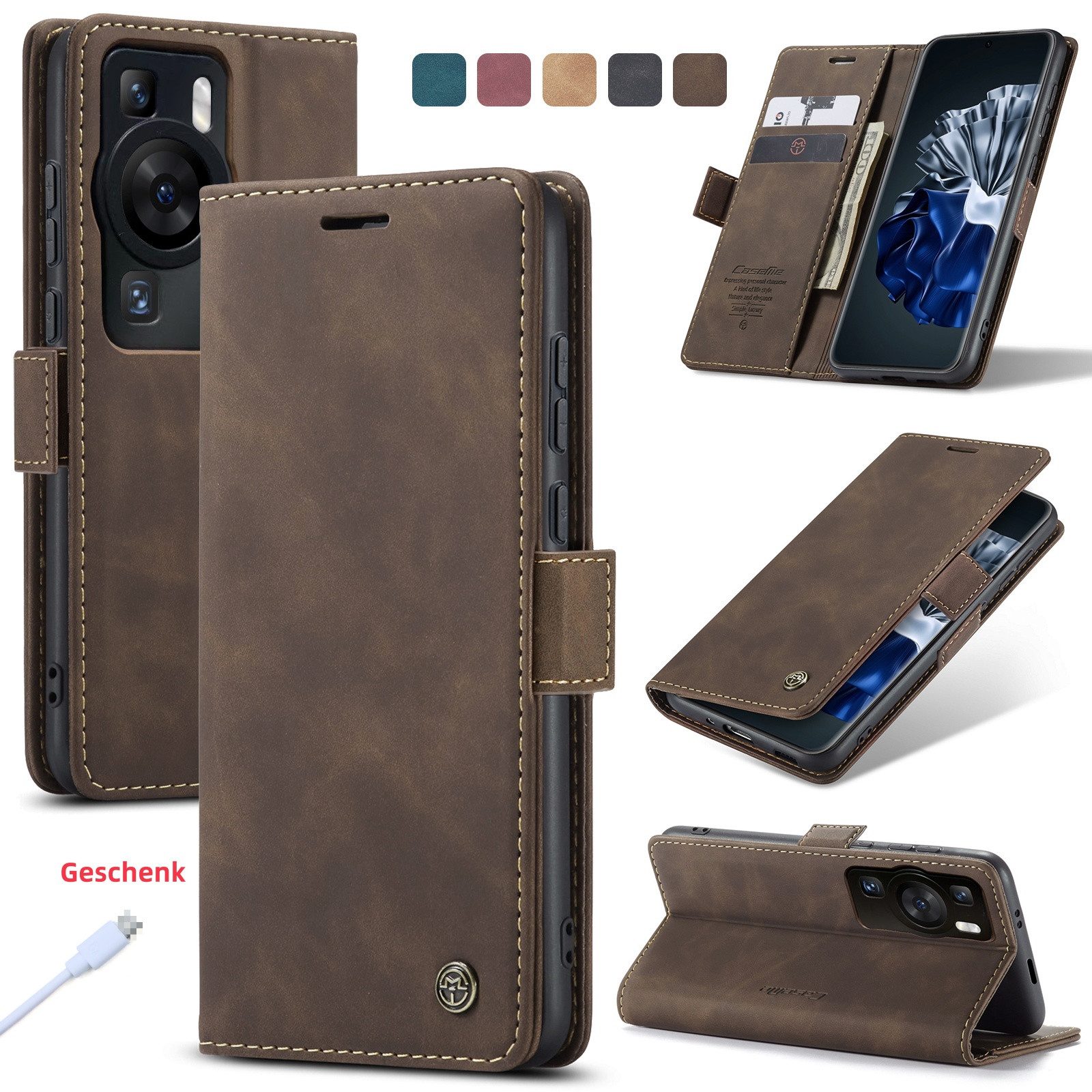 trends for living Handyhülle Handy Hülle Tasche Cover für Huawei Modelle Klapp Case Kartenschlitz