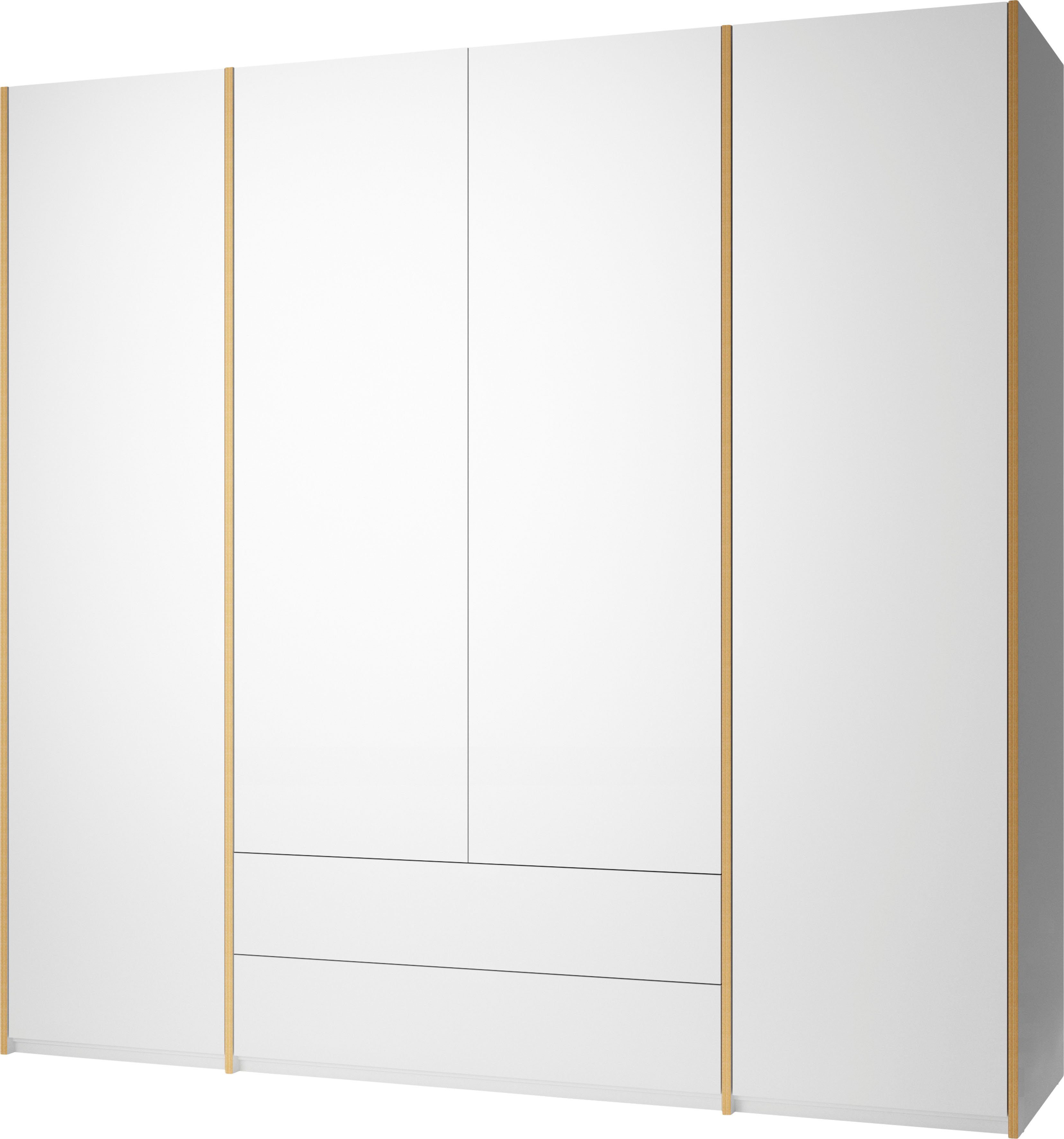 Müller SMALL LIVING Drehtürenschrank Modular mittleren Bereich 5 Variante weiß/birke | weiß/birke im inklusive Schubladen Plus 2