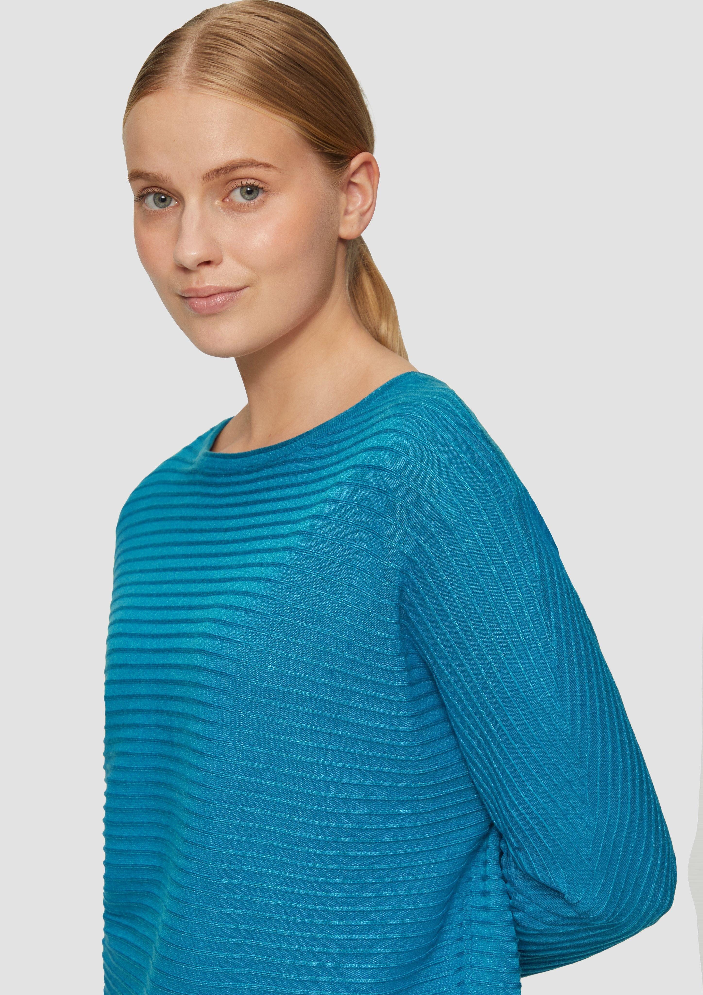 s.Oliver Strickpullover Strukturierter Strickpullover mit Fledermausärmeln günstig online kaufen