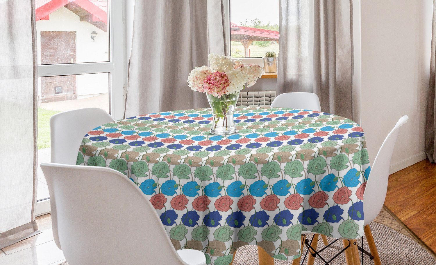 Tischdecke Patterns für Tischdecke Dekoration, Abakuhaus Esszimmer Poppy Abdeckung Blumen Kreis Bunte Küche