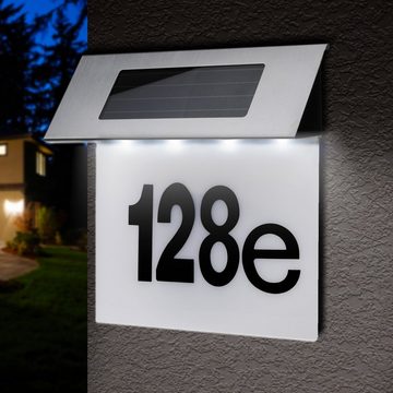 Maclean Hausnummer MCE423, Solar Hausnummernleuchte 17x13cm mit LED Beleuchtung