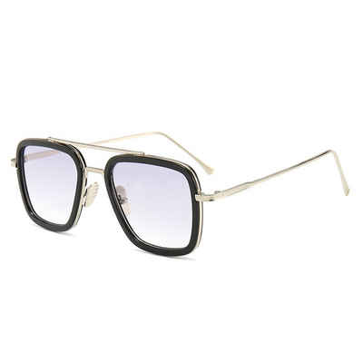 Housruse Sonnenbrille »Sonnenbrillen für Damen Herren Retro Rechteckige Brillengläser, quadratische transparente Sonnenbrillen für Damen Mädchen Herren Strand Freizeit«
