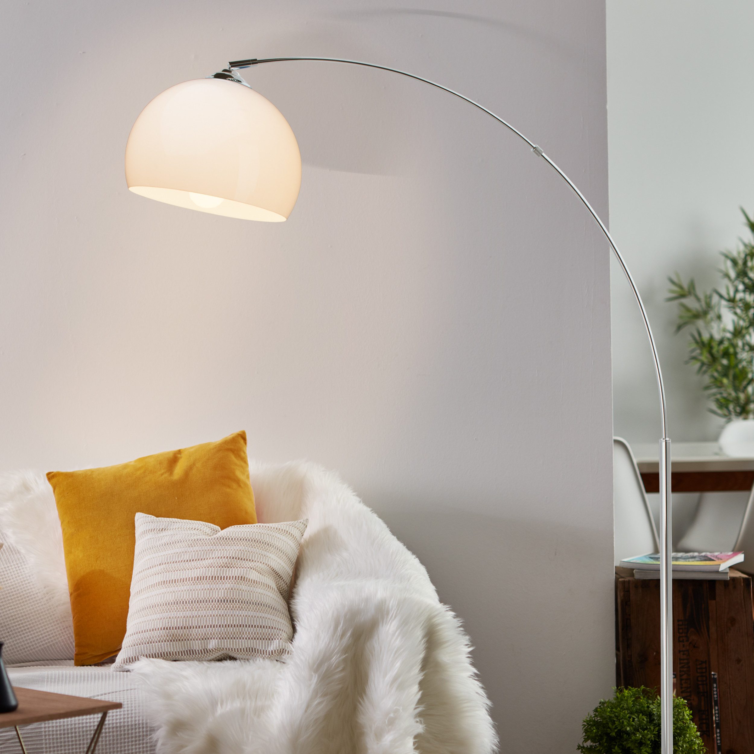 Lightbox Stehlampe, ohne Leuchtmittel, moderne Bogenlampe, günstig online kaufen
