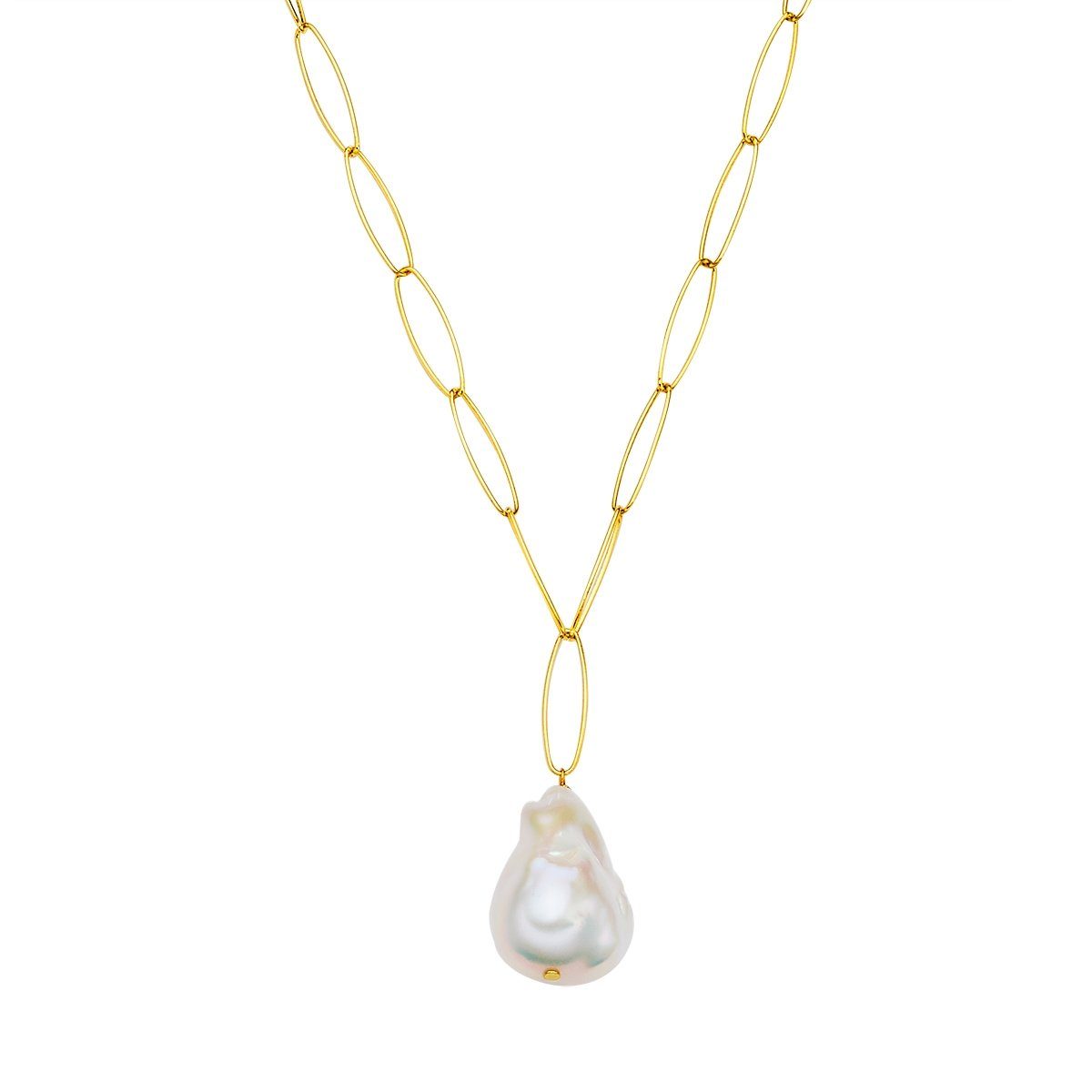 Valero Pearls Perlenkette gelbgold, aus Süßwasser-Zuchtperlen