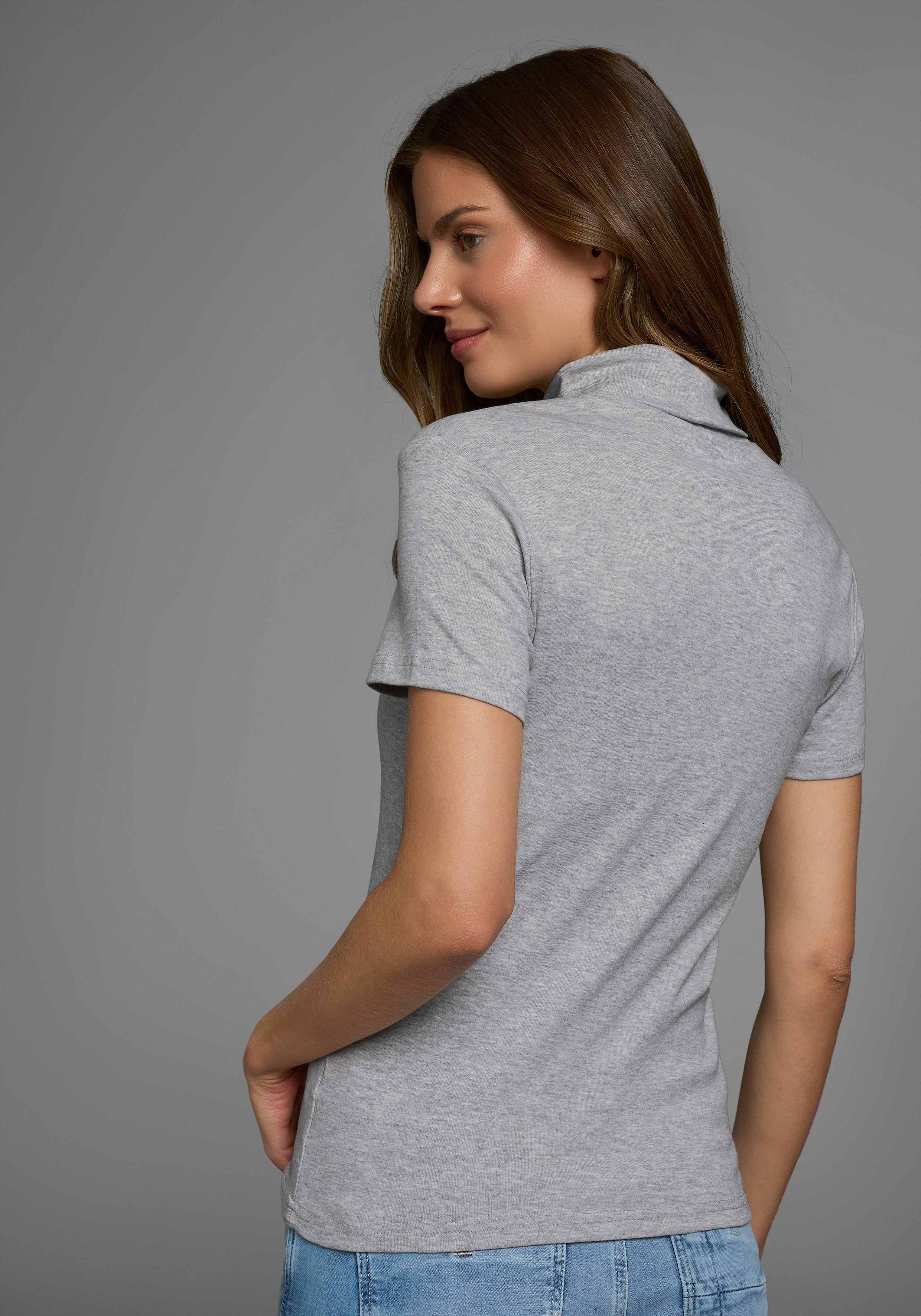 Flashlights Rollkragenshirt figurbetont, Basic-Stil, Rollkragen, aus 100% B günstig online kaufen