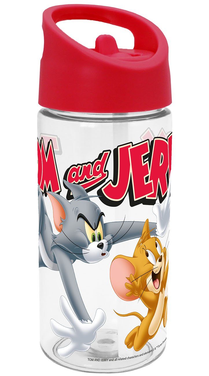 Geda Labels GmbH Trinkflasche Tom & Jerry, Rot, 450ml, nicht spülmaschinengeeignet