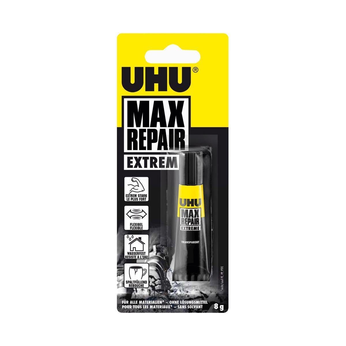 UHU Bastelkleber UHU Max Repair Extreme Kleber 8g transparent Polymer Technologie