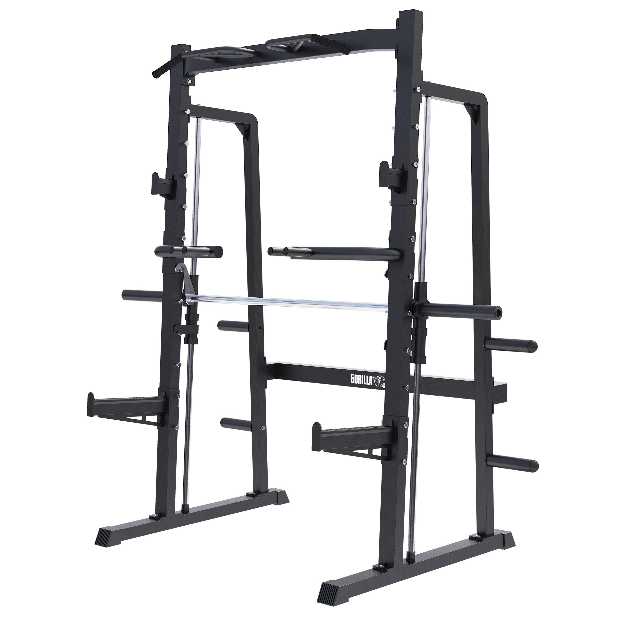 GORILLA SPORTS Half Rack Half Rack Smith Machine - mit Klimmzugstange, Geführter Langhantel, (1-tlg)