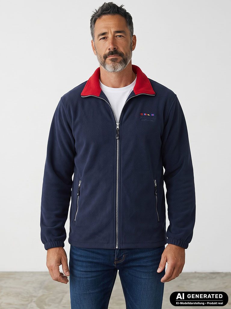 Dry Fashion Fleecejacke Borkum Herren Jacke Borkum Maritim mit Windstopp und verstellbaren Bundzug