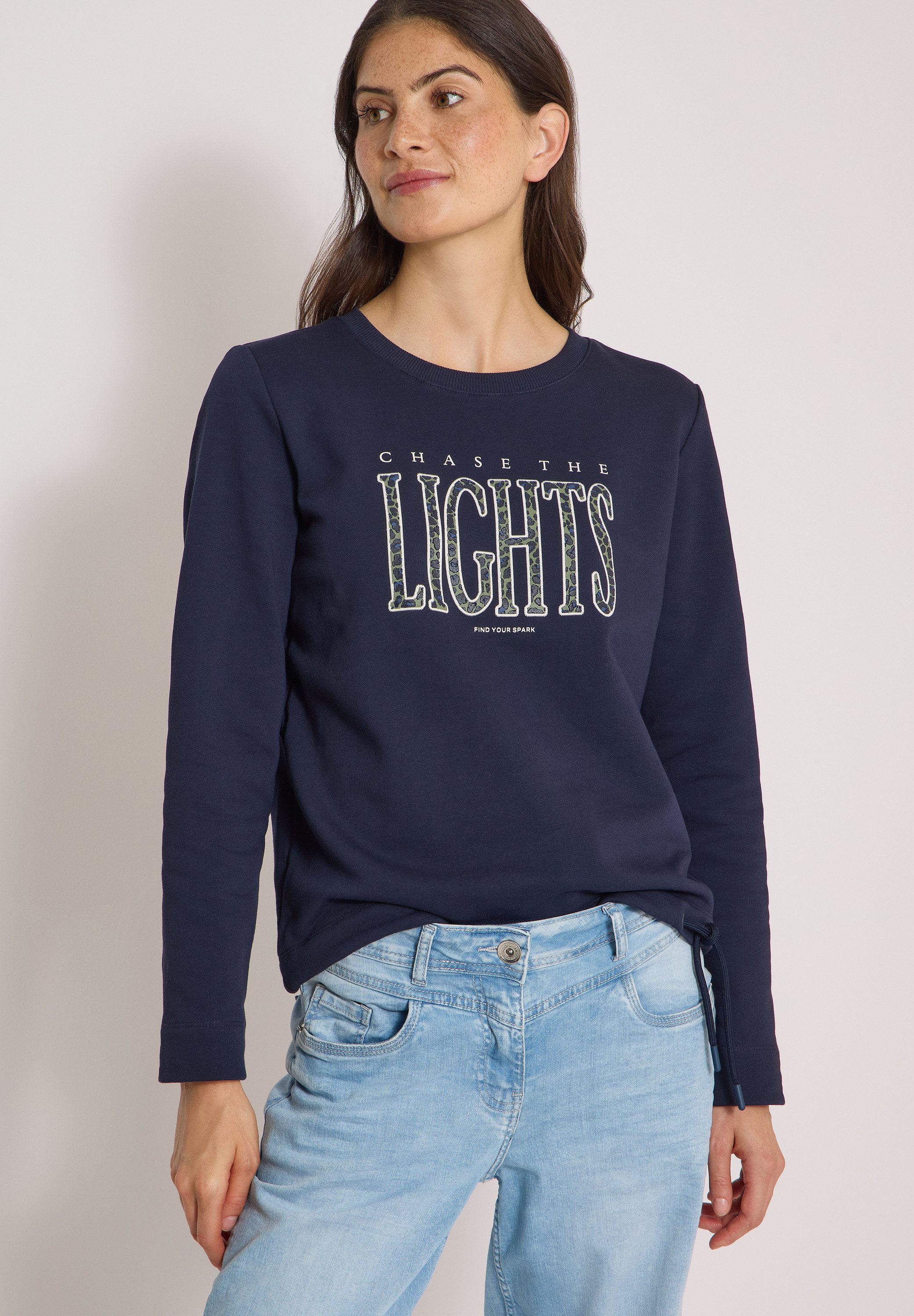 CECIL Sweatshirt mit Tunnelzug am Saum