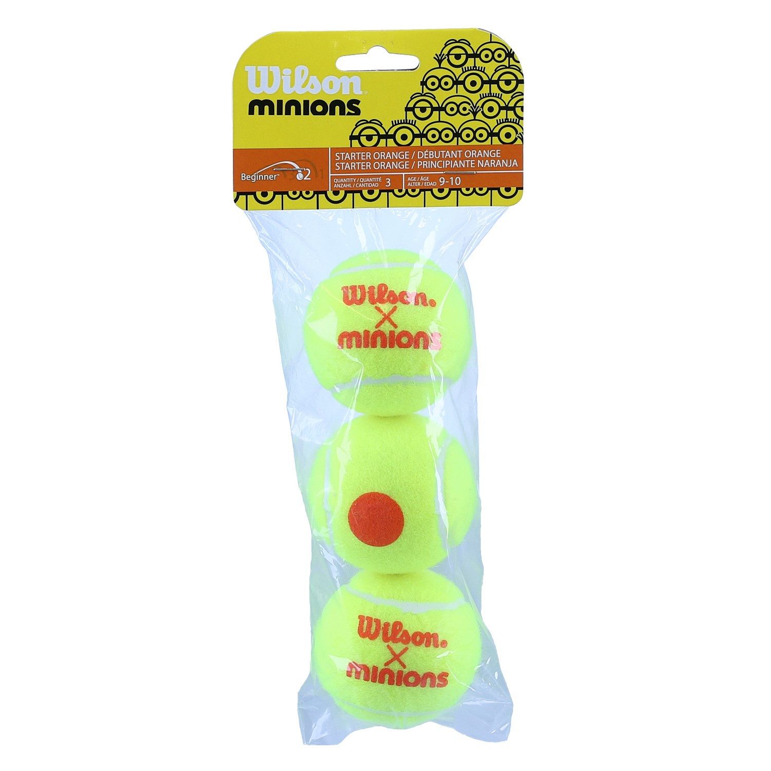 Wilson Tennisball Methodikbälle Stage 2 Starter Minion gelb/orange Beutel 3er