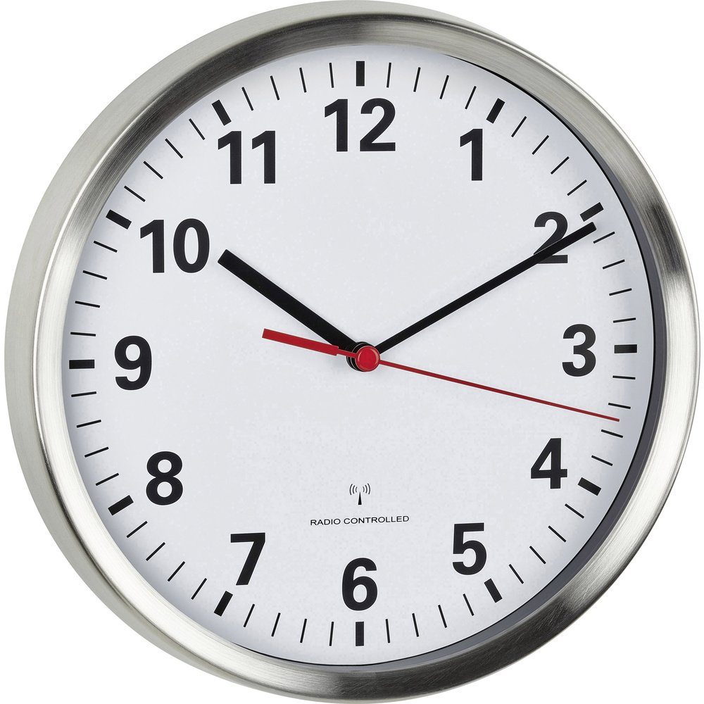 Wanduhr TFA Dostmann 60.3529.02 Funk Wanduhr 22 cm x 4.5 cm Aluminium Schleich