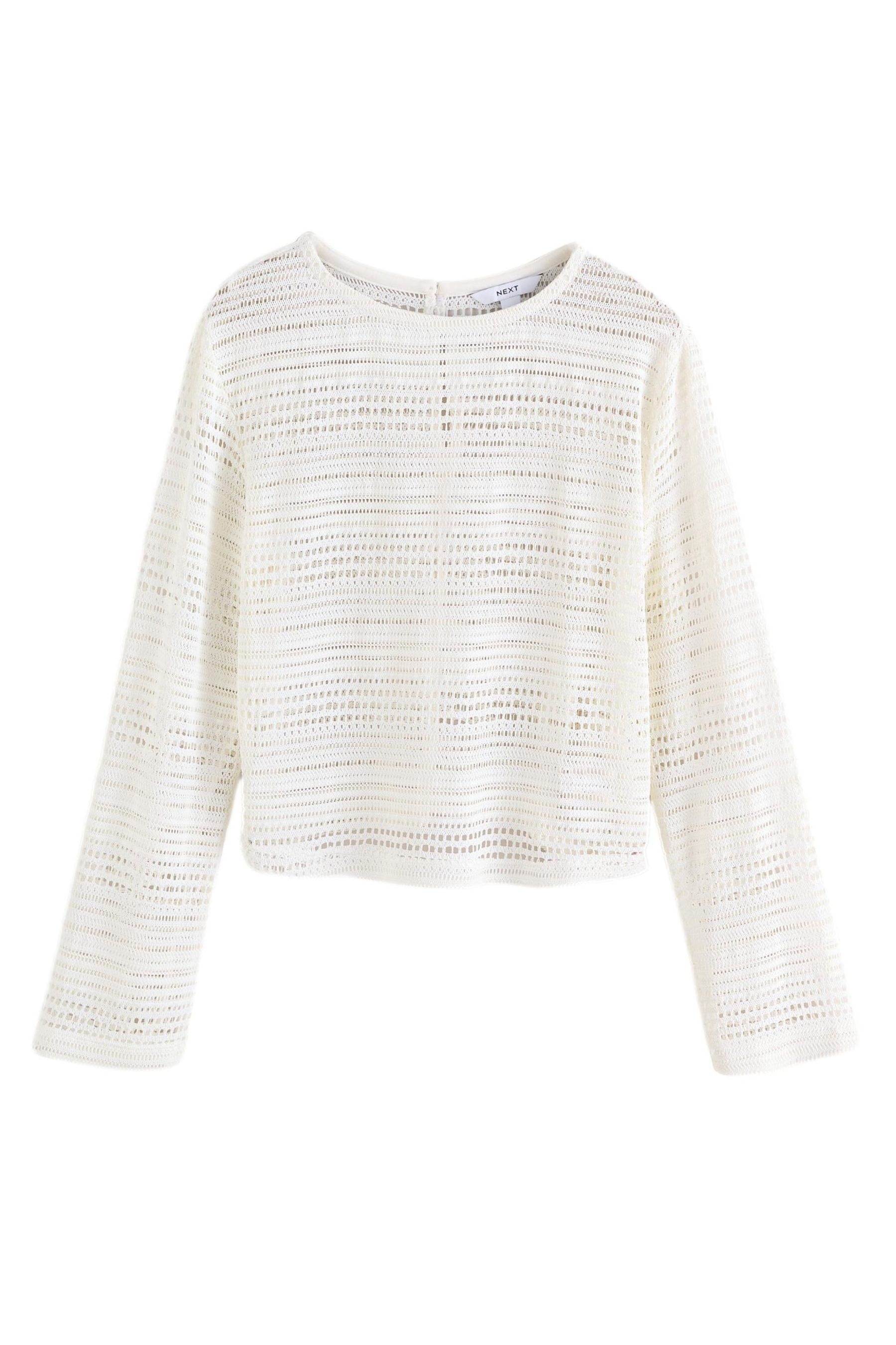 Next Blusenshirt Leichtes, gehäkeltes Langarmshirt (1-tlg) günstig online kaufen