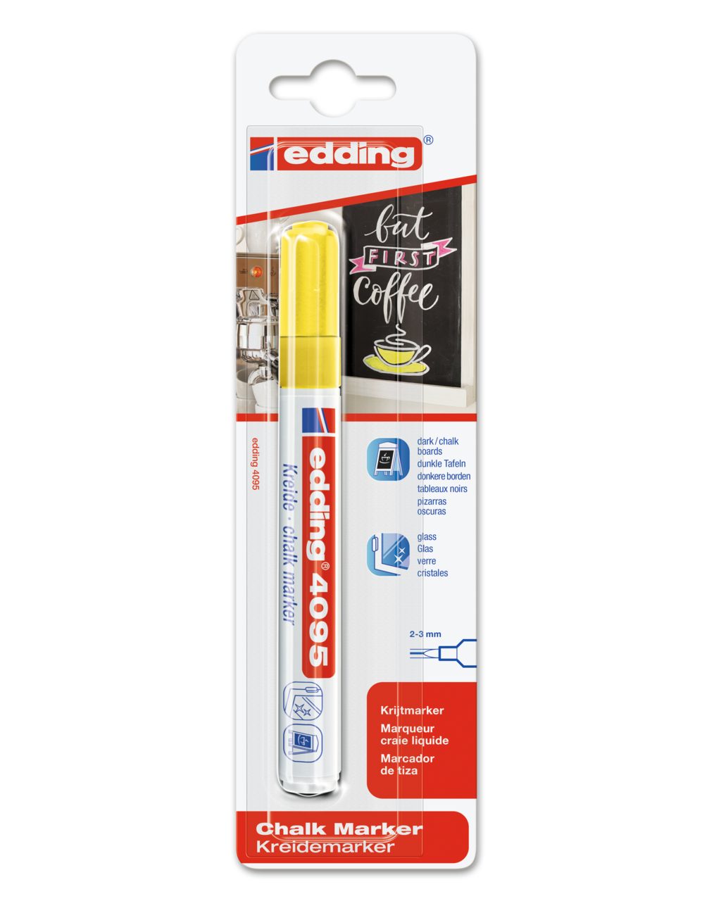 Kreidemarker edding 4095 Kreidemarker neongelb (1er Blister)