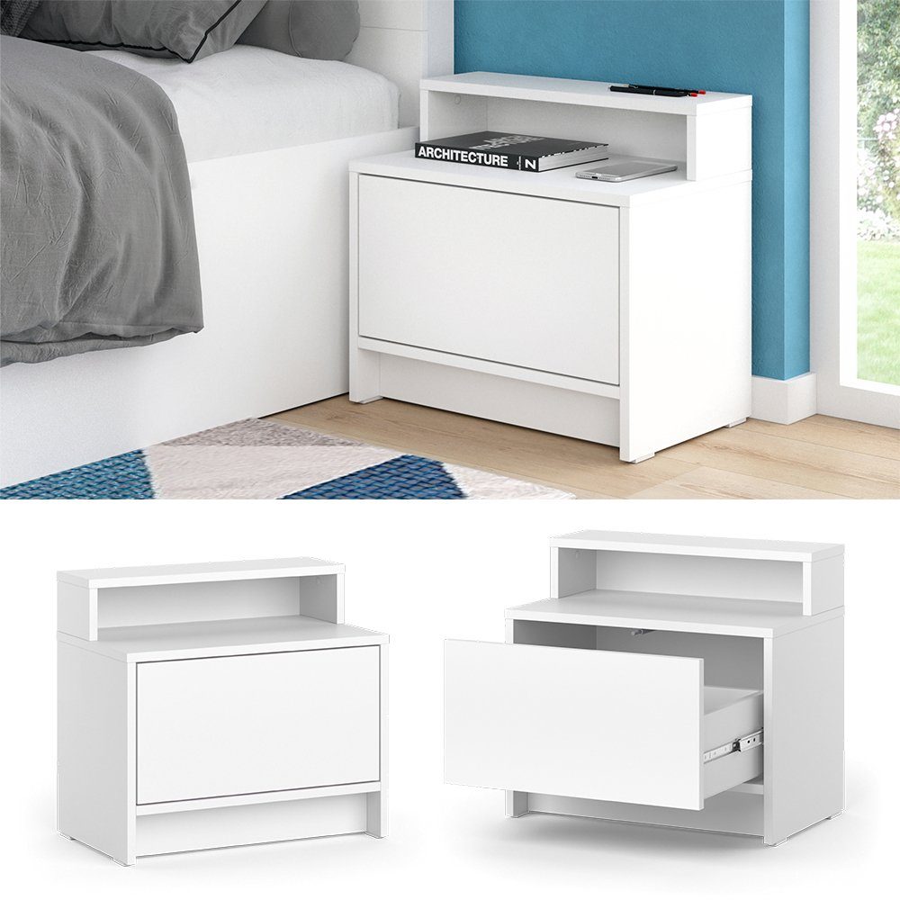 Vicco Nachtschrank Nara, Weiß, 50.2 x günstig online kaufen