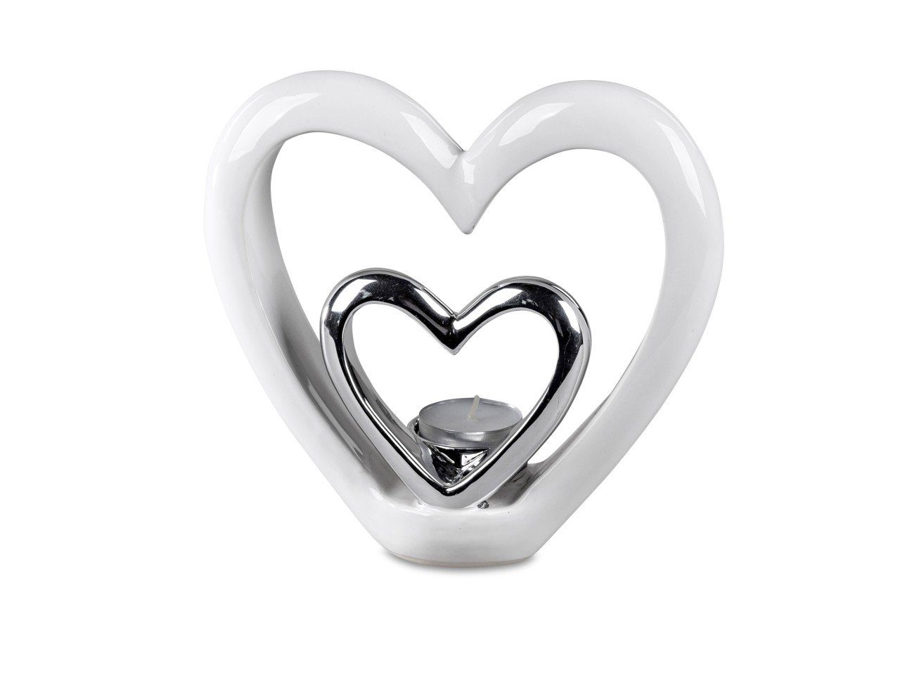 formano Dekoobjekt Hearts, Weiß B:19.5cm H:18cm Porzellan