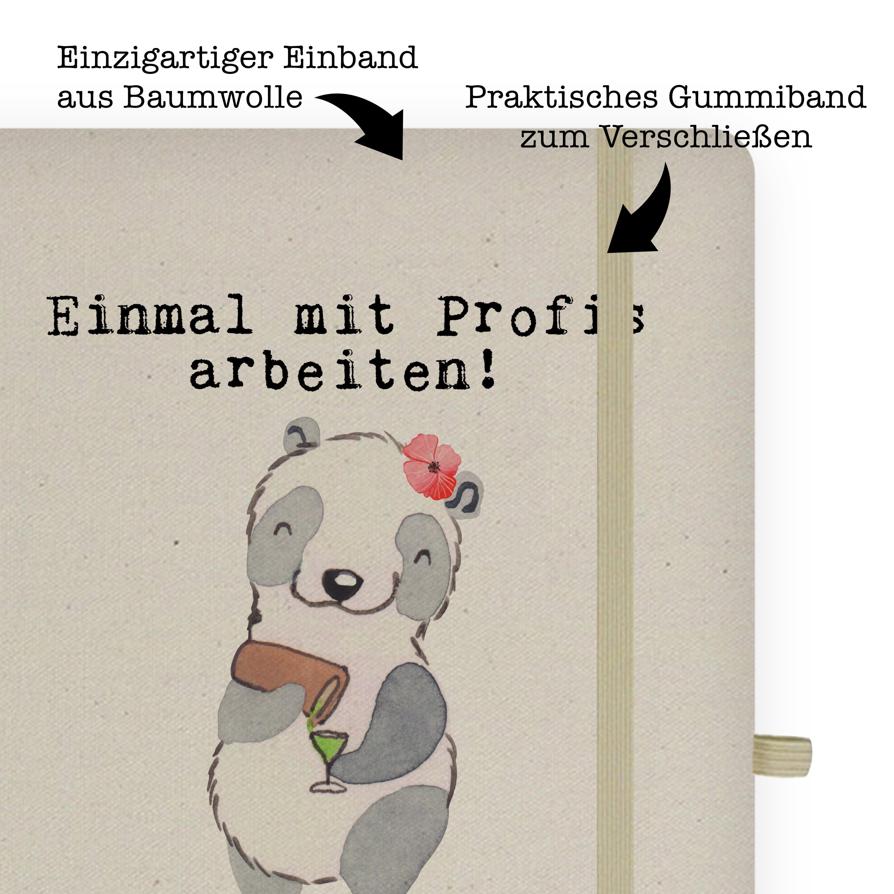 Mrs. & Schreibheft, - Leidenschaft - Notizbuch Kneipenwirtin Mrs. Geschenk, Mr. Panda Panda aus Transparent Mr. &