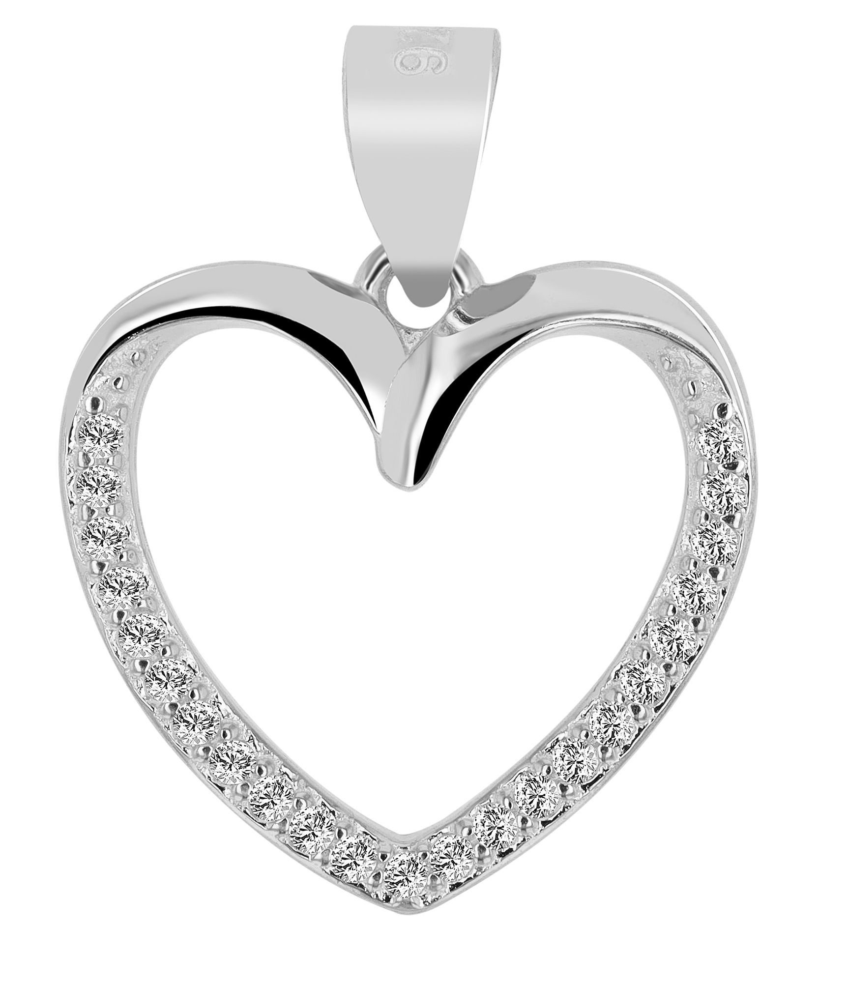 Kettenanhänger Anhänger – Herzanhänger aus 925 Silber mit Zirkonia