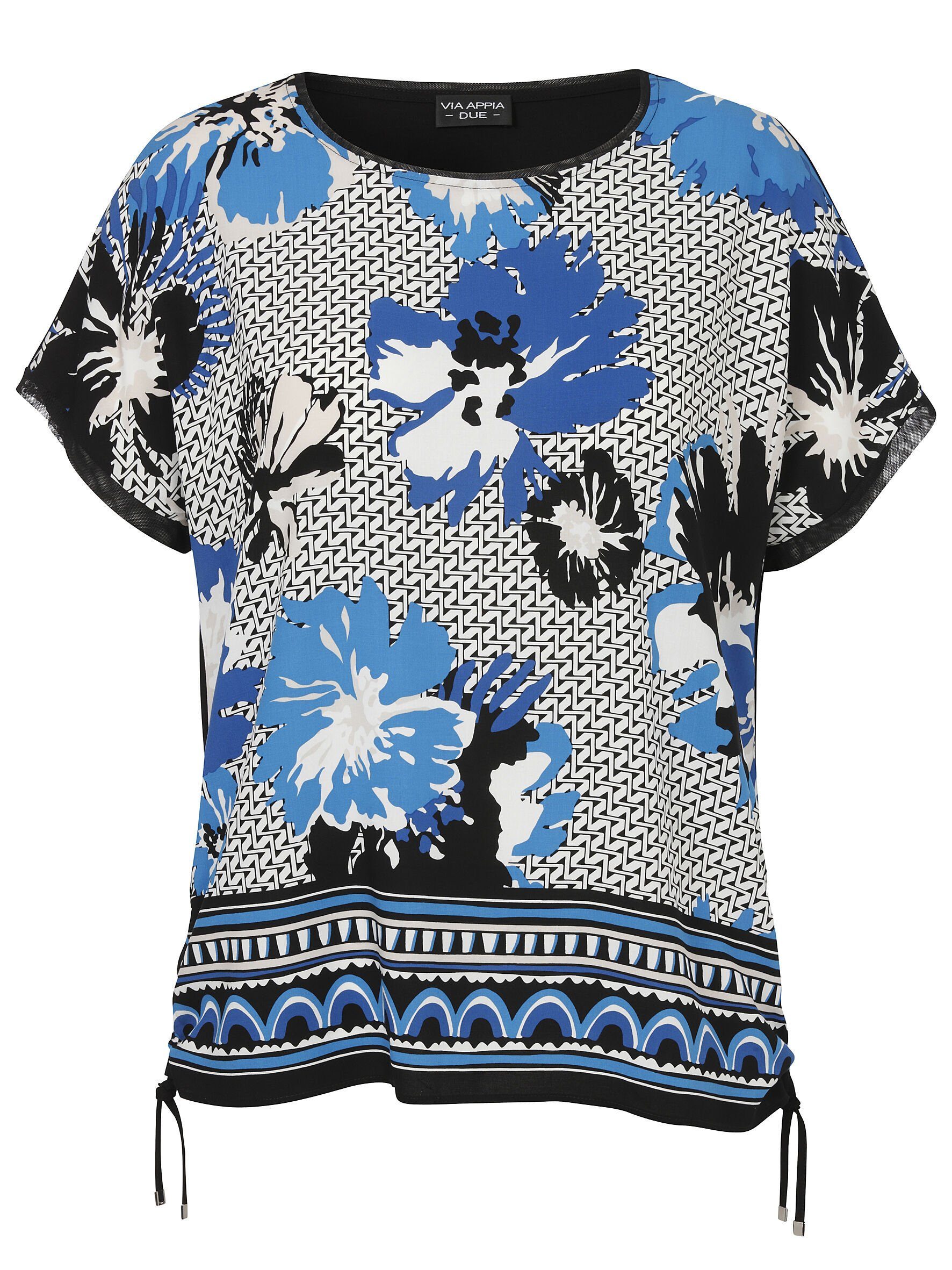 VIA APPIA DUE Kurzarmbluse (1-tlg) mit Front-Print