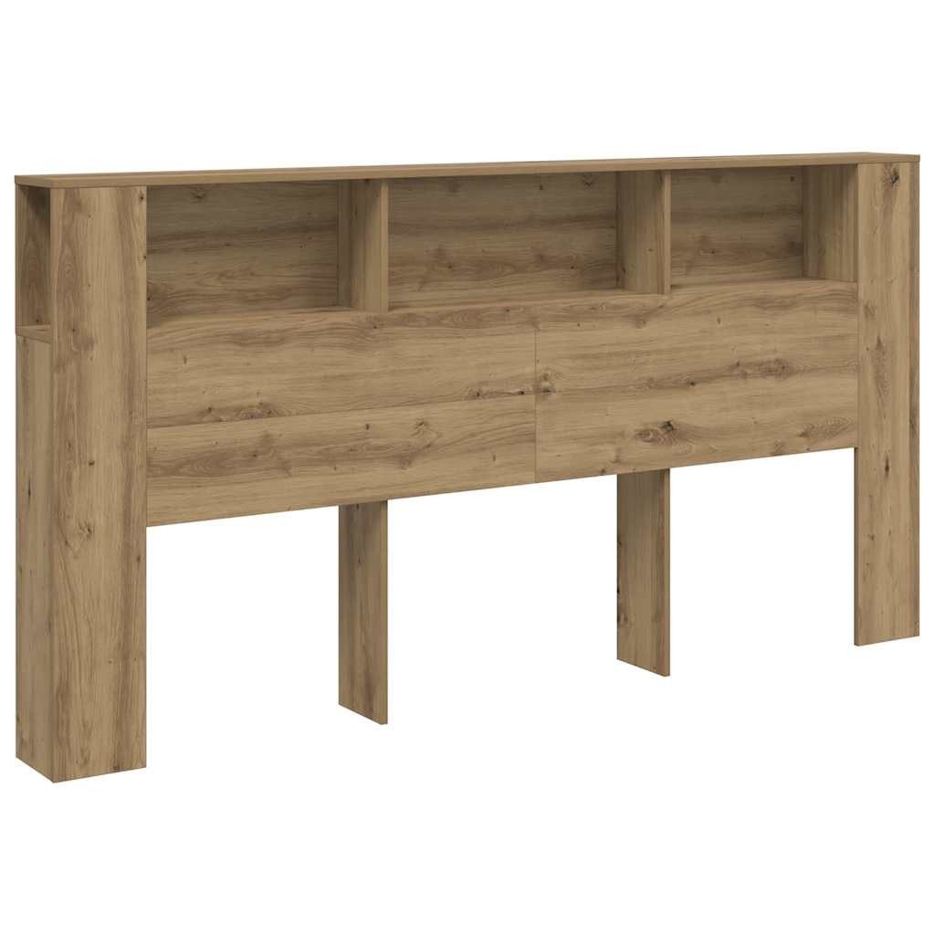 vidaXL Bett Bett-Kopfteil mit Ablagen Artisan-Eiche 200x18,5x102,5 cm (1-tlg)