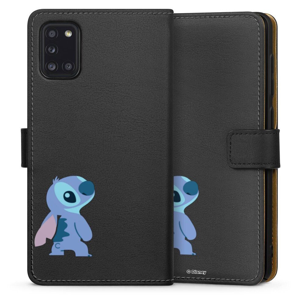 DeinDesign Handyhülle Lilo & Stitch Fanartikel Disney Stitch Smiling, Samsung Galaxy A31 Hülle Flip Case Klapphülle Handytasche Leder