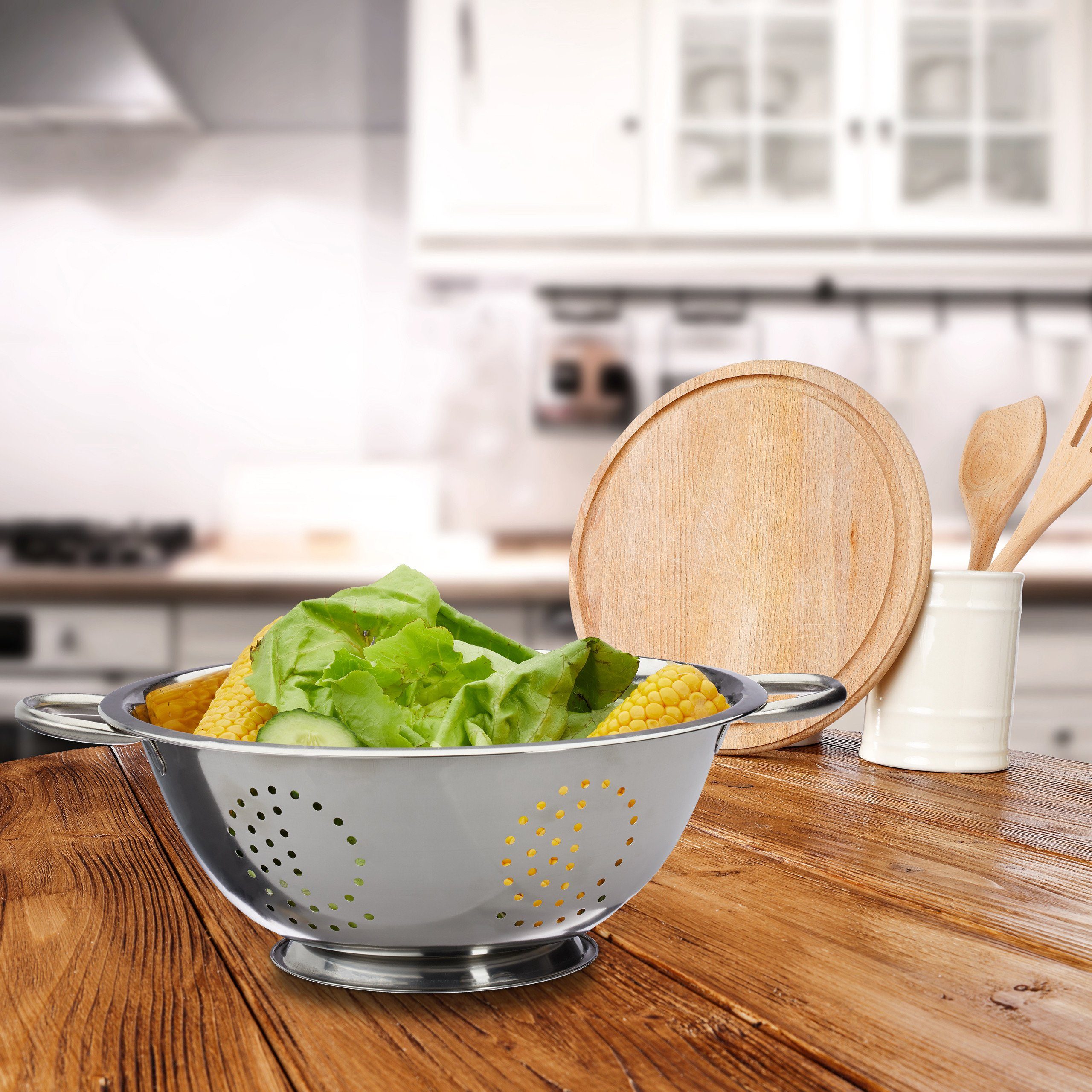 relaxdays Küchensieb Edelstahl, Edelstahl