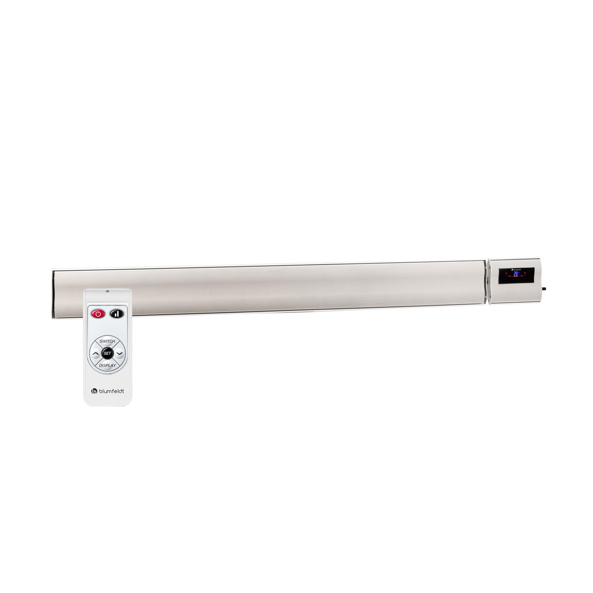 blumfeldt Heizstrahler CosmicBeam Plus XXL Infrarot-Heizer 3000W IP44 Aluminium Fernbedienung, Infrarot Heizstrahler Terrasse Wand Terrassenheizstrahler IR Strahler