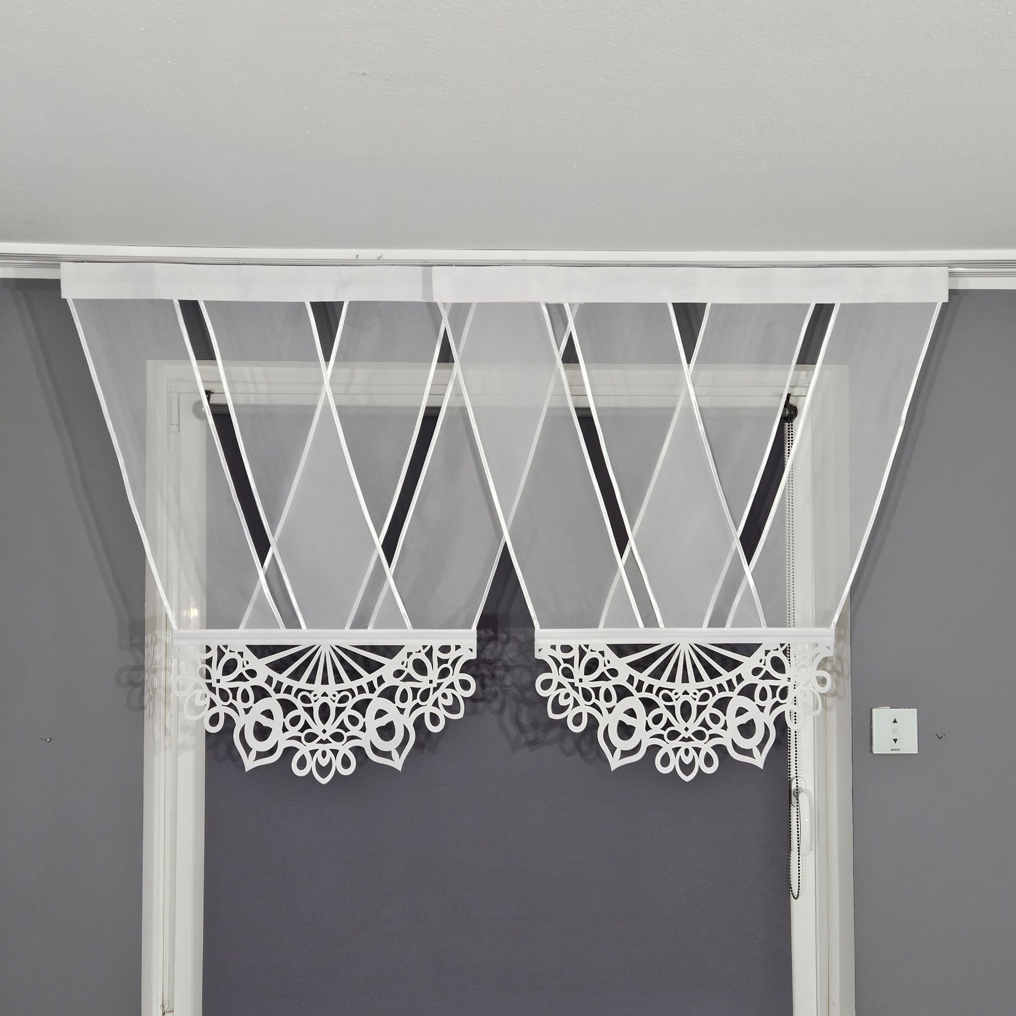 Gardinen by Justyna Scheibengardine 2er V Panel Set 95x95cm (2 St), Kräusel günstig online kaufen